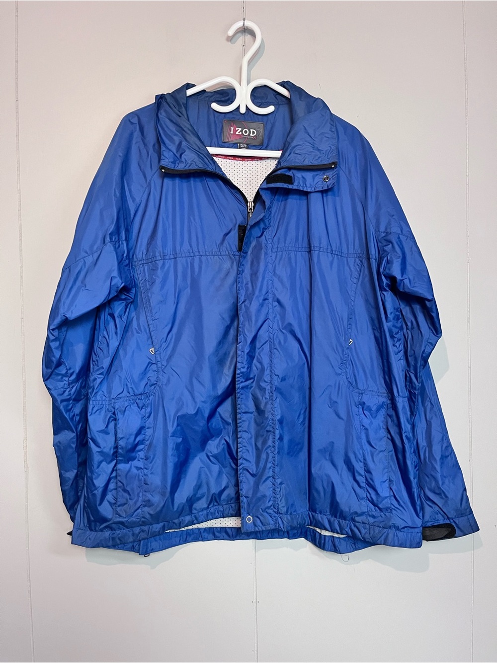 IZOD PerformX Men’s XL Blue Lightweight Windbreaker Jacket Water Resistant Golf